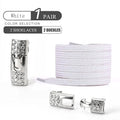 1Pair No Tie Shoe Laces Diamond Buckle Elastic Lace Shoelaces Pearl Light Colorful Fashion Without Ties Laces Sneaker Kids Adult
