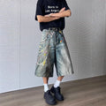 3D Print Baggy Jeans Shorts Men Streetwear Candy Chain | SAMAG