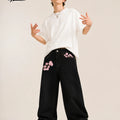 UP.THE Men Raw Black Baggy Wide Leg Jeans, Y2K Oversized | SAMAG