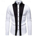 Men's long sleeved shirt classic black and white patch | SAMAG
