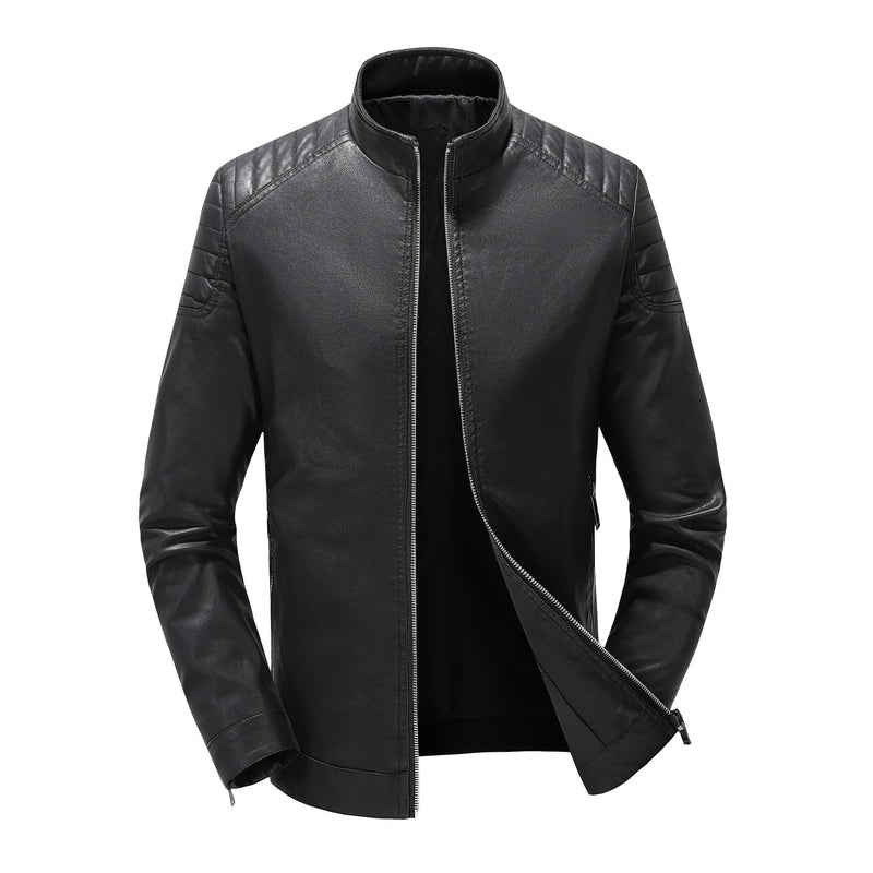 Men Coats Faux Leather Jackets Stand Collar Pu Coat Zipper Work Y2k Streetwear Jacket Zipper Outerwear Motorcycle 2026 Spring