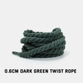 1Pair Round Twisted Rope Laces Kid Adult Sneaker 6MM Width Cotton Shoelace Rubber Bands for Casual Shoe 120/140/160CM Accessorie