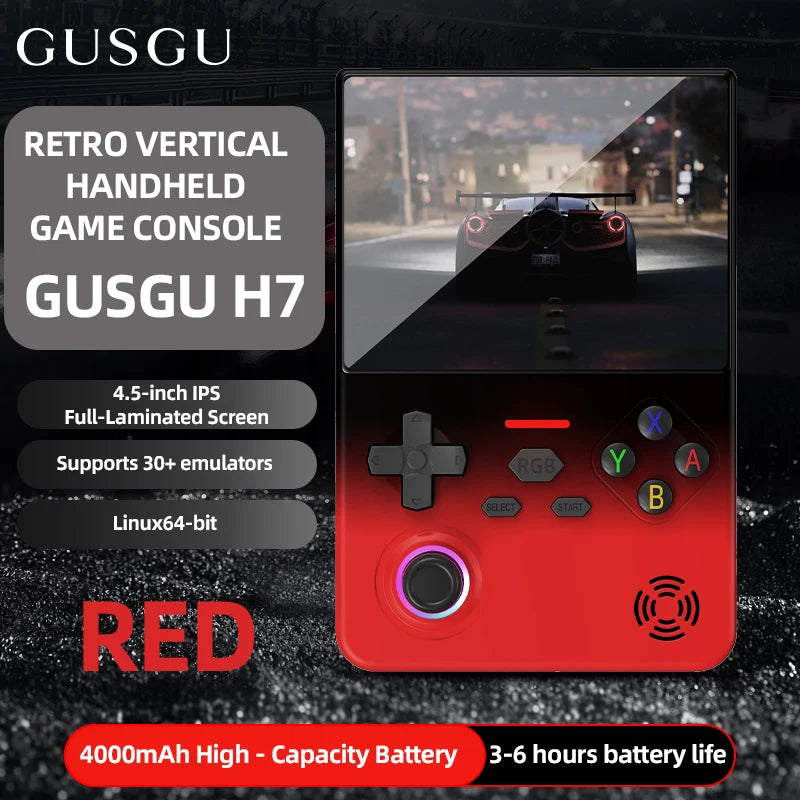 New Handheld Game Console 4.5 inch IPS Screen Linux Retro Video Games Player 4000mAh Long Standby Supports Many Classic Game H7