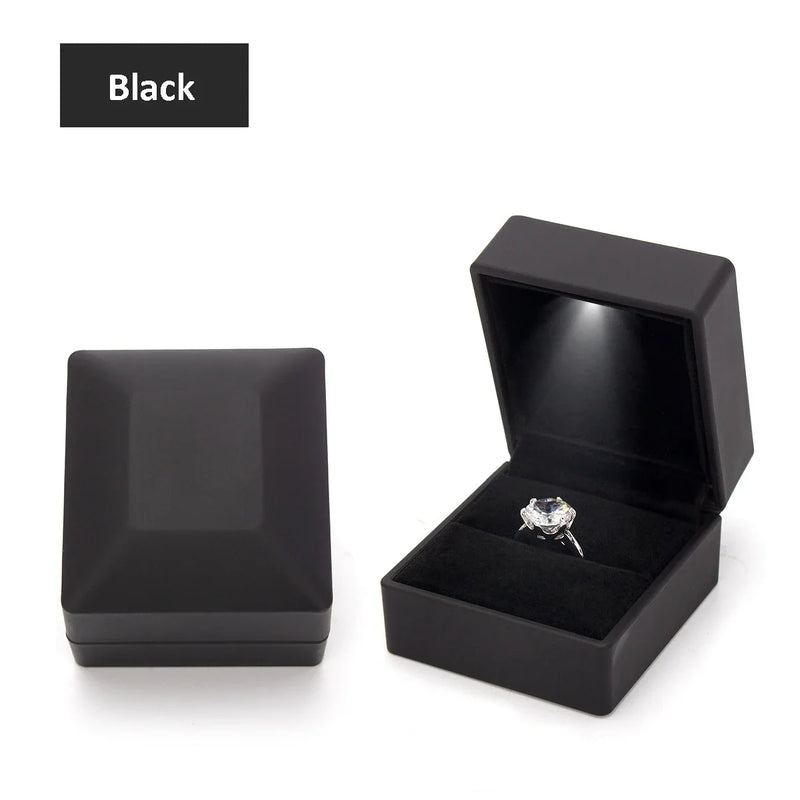 LED Jewelry Box for Ring Necklace Engagement Ring Display Gift Case Packaging Showcase Boxes with Light Storage Cases Wholesale
