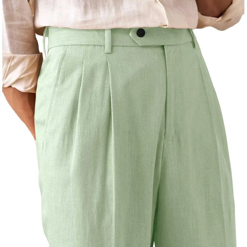 Men's Linen Blend Dress Pants Business Casual Trousers - View 18 | SAMAG