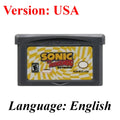 Sonic The Hedgehog Advance 1 2 3 Genesis GBA Game Cartridge for Game Boy GBA SP Retro Platformer Video Game Collection Gift