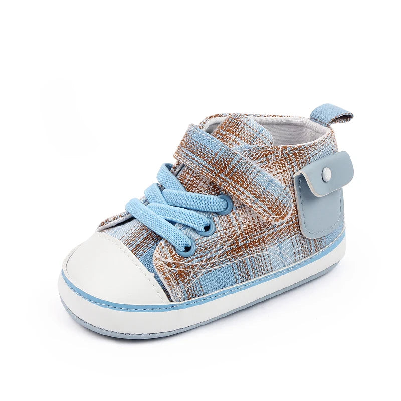 Baby Canvas Shoes Soft Cotton Baby Fashion Shoes First Walking Shoes Casual Sneaker 0-6-12 Months Boys and Girls Prewalking Shoe