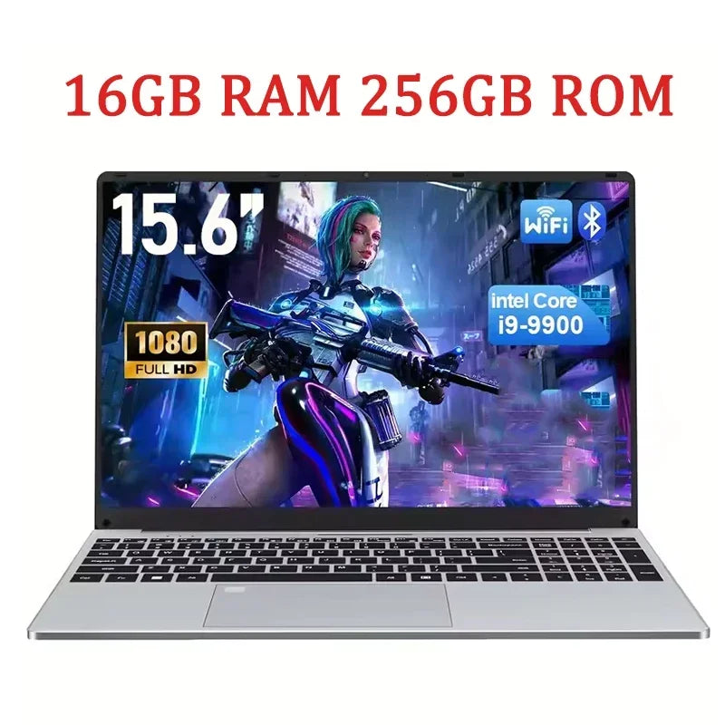 NEW 15.6inch Laptop Intel Core I9-9900 32GB 2TB Windows 11 Gaming Computer PC Gamer Office Ultra Slim Notebook 1920*1080 HD
