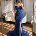 Sweetheart Strapless Lace Mermaid Evening Dresses Pleated | SAMAG