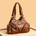 Women's Retro Multi-pocket Shoulder Bag, Y2k Style Fashion Motorcycle Bag, PU Crossbody Handbag