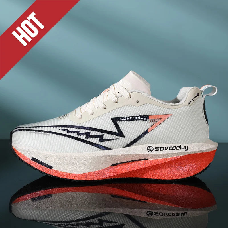 Cushion Running Shoes Carbon Plate Marathon Men Sports Breathable Lightweight Women's Comfy Athletic Antiskid Sneakers Casual