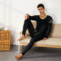 Men's thermal underwear set knitted cotton slim-fitting long johns men's underwear simple solid color XBT-81201