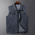 Large size men's denim vest plus size stretch sleeveless top loose waistcoat motorcycle waistcoat jacket 6XL 7XL 8XL men vests