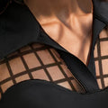 Fashionable Temperament Commuting Black Grid Long - Sleeved - View 3 | SAMAG