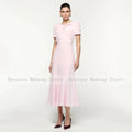 Customized Mermaid Cocktail Dress Pink O Neck Short | SAMAG