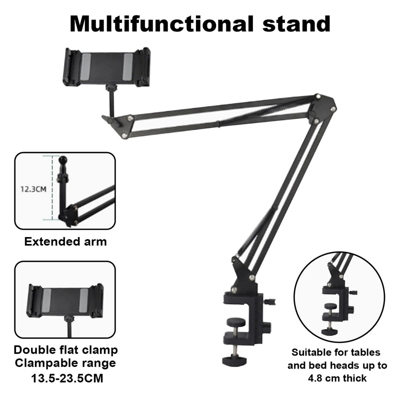 Tattoo Tablet Stand 360° Rotating Bed Desktop Mount Long Arm Metal Adjustable for iPad Pro Air Mini 4~11Tattoo Accessories