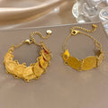 Vintage Gold Plated Stainless Steel Coins Wrist Bracelet for Women Men Classic Ethnic Cuff Bracelets Waterproof Jewelry