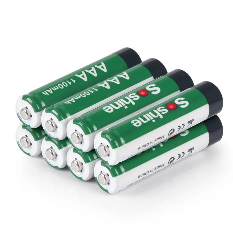Soshine 8PC AAA 1100mAh Rechargeable Batteries 1.2V Nimh 3A Battery for Solar Light Game Control Alarm Clock Digital Camera Toy