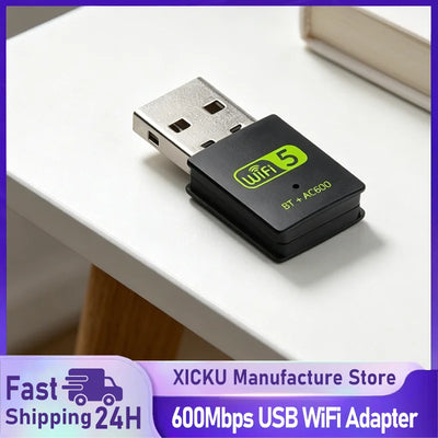 WiFi 5 Bluetooth 5.0 USB Adapter Dual Band 2.4G 5G 600Mbps For PC For Laptop For Desktop For Windows For Mac Home | SAMAG
