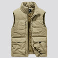 Men Vests for Fall Winter Padded Thickened Workwear Jacket Multi-pocket Stand-up Collar Undershirt Men's Outdoor Shoulder M-9XL