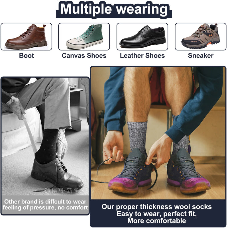 3 Pairs Men Socks Winter Thermal Warm Thick Knit Soft | SAMAG