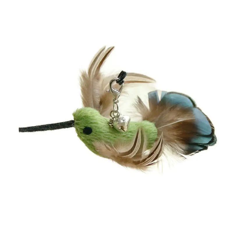 Plush Simulated Bird Cat Stick Head Cat Teaser Stick Colorful Cat Playing Teaser Wand Suction Cup Teaser Toy Interactive Cat Toy