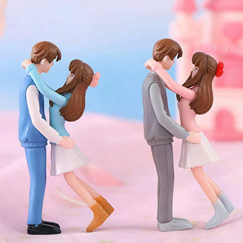 Romantic Couple Figurines Garden Decor Micro Landscape Miniature Home Decoration DIY Craft Pendant Set Outdoor Scene Gift