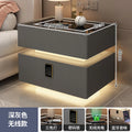 Modern Style Solid Wood Bedside Table with Wireless Charging Smart 2 Drawers Bedroom Nightstands with Lock 40/45/50cm