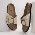 Summer Collection Of Breathable Couple Slippers, Unisex Round Toe Single Strap Sandals Casual Slip-Ons Springfresh Grey Summer Vibes.Dear, you can adjust the buttons on the shoe upper according to your foot width