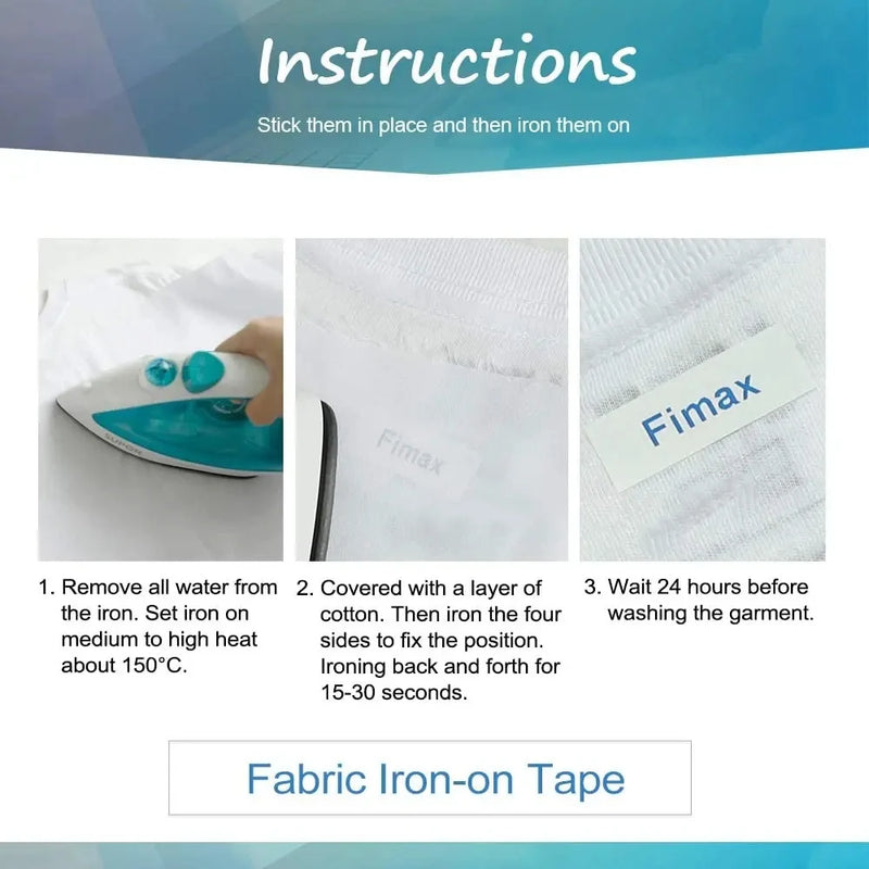 2PK Fabric 12mm*3m Blue on White IRON Tapes TZe-FA4 TZ FA231 TZe-FA531 TZe-FAE3 for Brother Label Printers P-touch