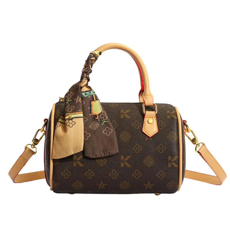 Bag Women's Fashion Boston Bag Pillow Bag Versatile Shoulder Bag Printed Crossbody Handbag