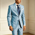 Men's Classic Stripe Suits 2 Piece ( Blazer+Pants ) Notch Lapel 2 Buttons Slim Fit Jacket & Trousers for Business Casual Wedding