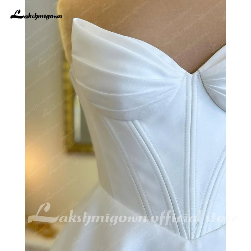 Lakshmigown Classic A Line Soft Satin Wedding Dresses - View 4 | SAMAG