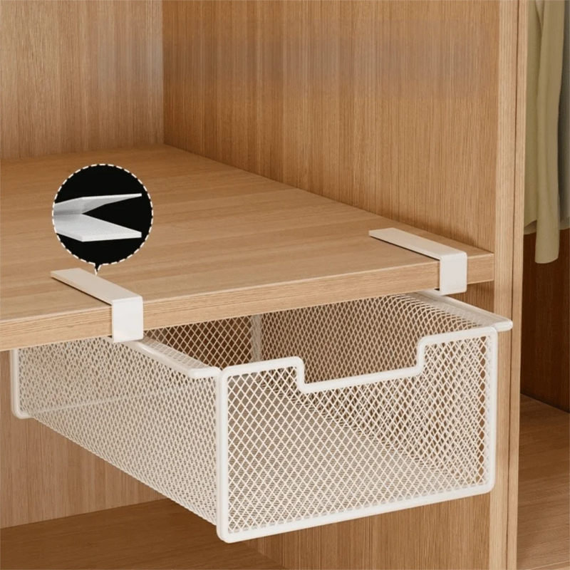 Large Capacity Underwear Storage Basket Pure Color Under Shelf Wardrobe Organizer Design Cabinet Hanging - View 5 | SAMAG