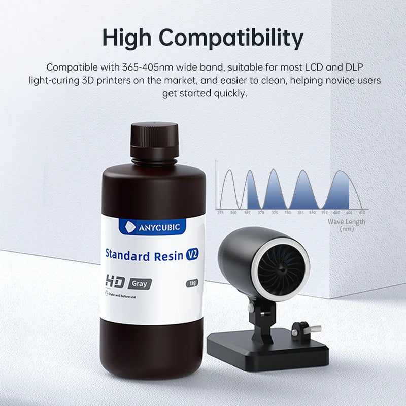 ANYCUBIC 405nm UV Standard Resin / Standard Resin V2 For LCD 3D Printer Photon Mono M7 3D Printing Resin UV Sensitive Resin 1kg