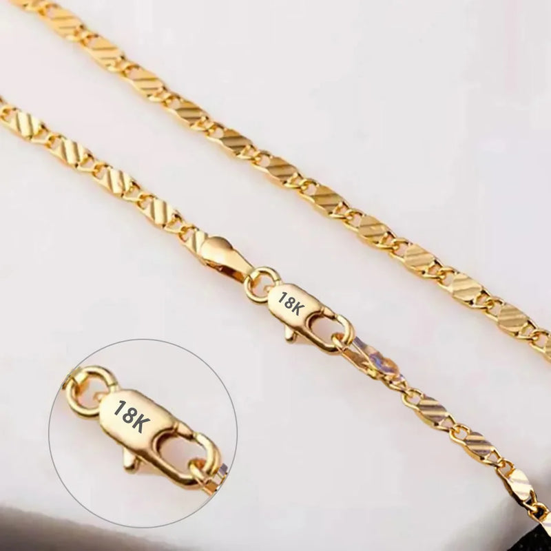 Exquisite Fashion 18K Gold Filled Necklace For Women Men Size 16-30 Inch Chain Necklaces Versatile Elegant and Perfect Jewelry