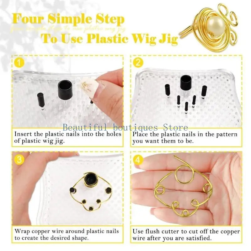 U4LF Wire Beading Jig Wire Shaping Jig Set Jewelry Making Tool for Beginner Women men