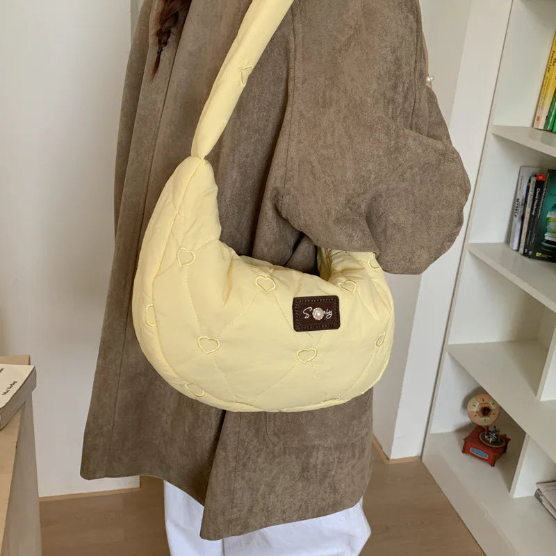 New Texture Simple Hobo Bags Women Leisure Shopping Shoulder Crossbody Bags Lightweight Large Capacity Casual  Commuter Bag