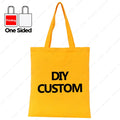 Custom Canvas Tote Bag 100% Cotton Print Your Design Logo Photo Handbag Work Reusable Grocery Shopping Customized Portable Bag