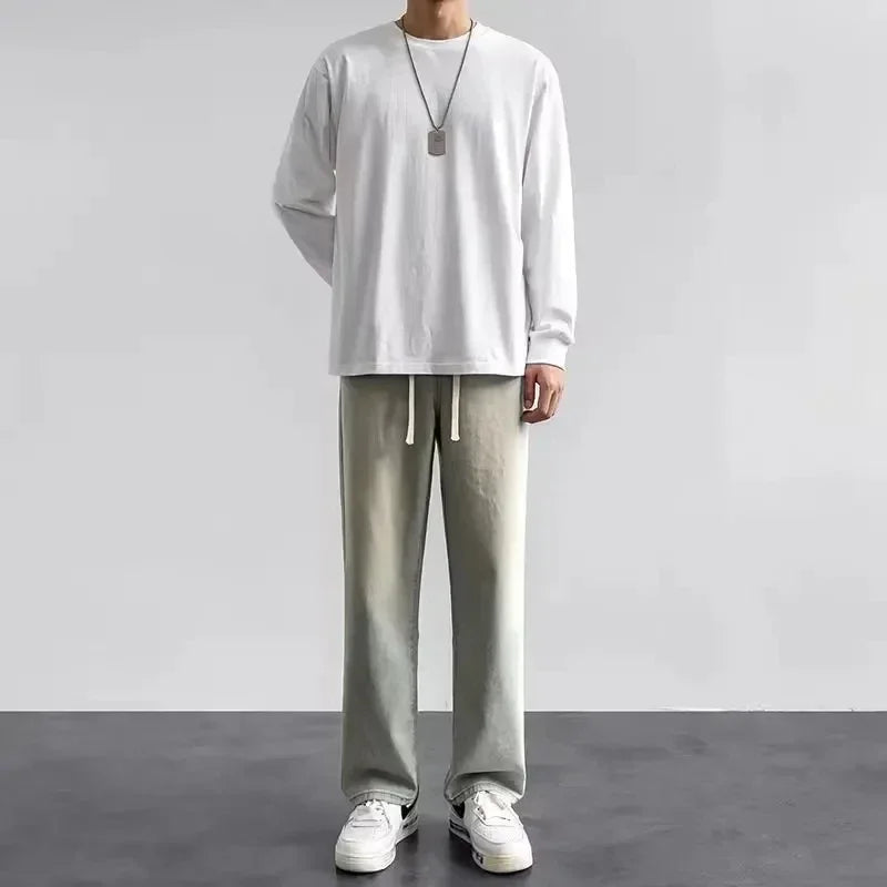 Trendy Men's American High Street Faded Jeans Summer Thin | SAMAG