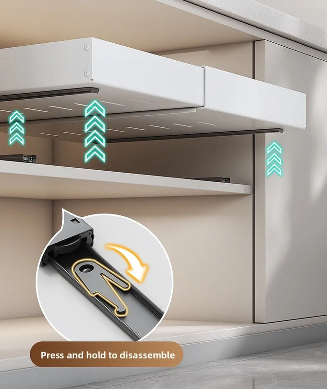 Oo Expandable Slide Cabinet Drawer Rack Multi - Purpose Kitchen Pot Pan Organizer Storage Shelf Pull - out - View 4 | SAMAG