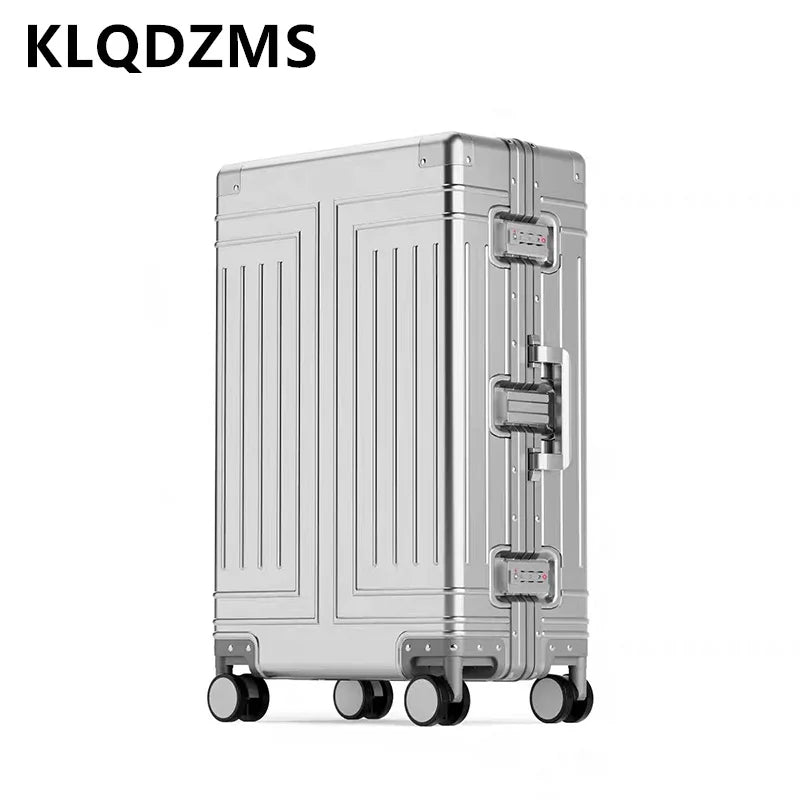 KLQDZMS 20'24'26'29 Inch Business Trolley Case All Aluminum Magnesium Alloy Boarding Case Large Capacity Universal Wheel Luggage