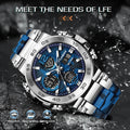 LIGE Electronic Men's Wristwatch Luxury LED Display Luminous Sports Man Watch Waterproof Military Quartz Alarm Date Watches Male