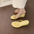 Summer Women Fashion Slippers Female Casual Clip Toe Wedges Heel Dress Slides Ladies Outdoor Beach Vacation Sandalias Shoes
