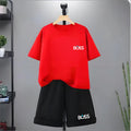 Kids Tshirt Summer 3-12 Years Letter Fashion T-shirt Boys Girls Toddler Short-sleeved+Shorts Casual Cool Sports Set clothing