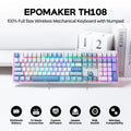 EPOMAKER TH108 100% Full Size Hot-Swap Gasket-Mounted Wired/Bluetooth/2.4Ghz Wireless Mechanical Keyboard with 10000mAh Battery