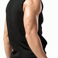 Men's Black Sleeveless Hooded Vest Spider Print Gym Tank Breathable Spring Summer Workout Casual Fitness Sportswear