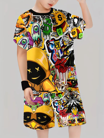 Art Kids Sport Suit All - Over Graffiti Graphic Short | SAMAG