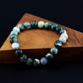 Genuine Tree Patterned Agates Beads Bracelet Woman Real Natural Moss Man Energy Stones for Healing - Visuel 4 | SAMAG