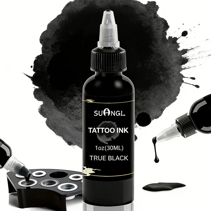 30ML Black & White Tattoo Ink, Professional Tattoo Black Ink with High Brightness and Fine Particles for Easy Application.